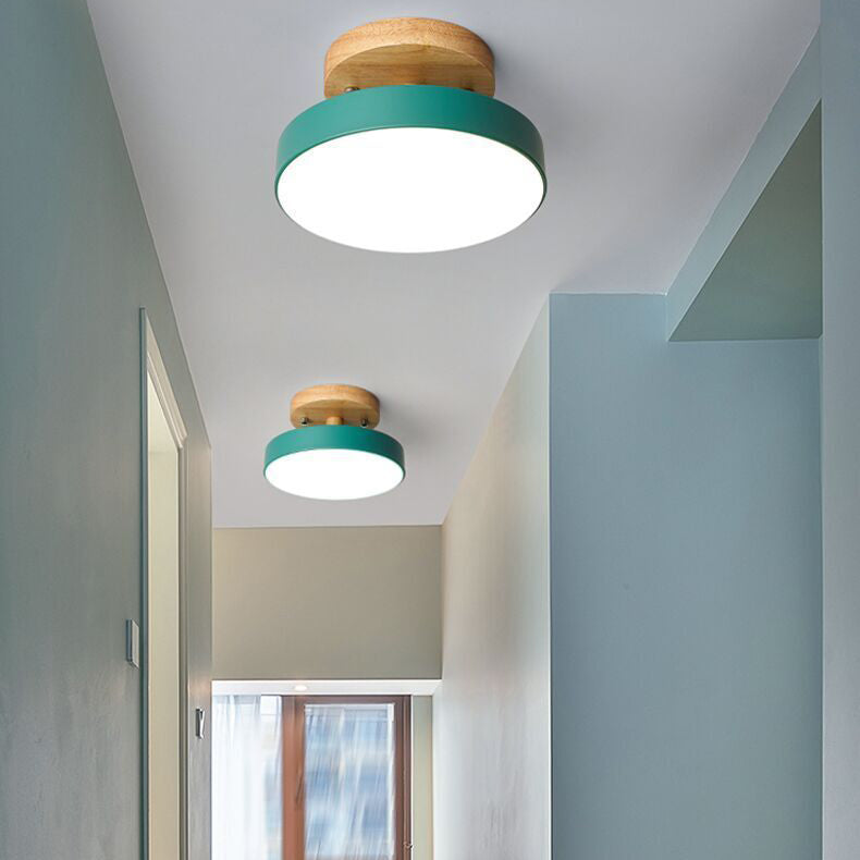 Ronde semi-inbouwlamp Macaron acryl plafondmontage kroonluchter voor slaapkamer
