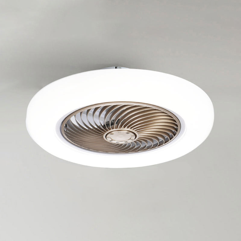Unsichtbare Klinge runde Lüfterleuchte minimalistische Acrylschlafzimmer halb Flush Deckenleuchte
