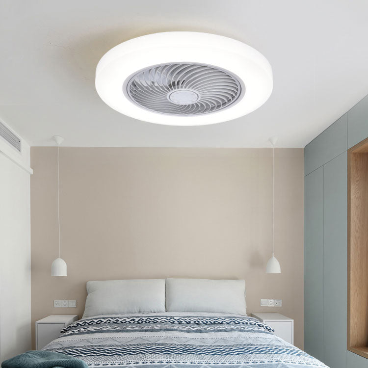 Kreisförmige Acryl -LED -Deckenlüfter minimalistisch halb flush montiertes Licht für Schlafzimmer