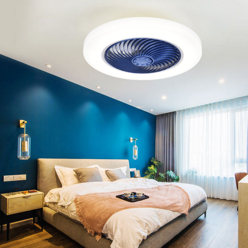 Kreisförmige Acryl -LED -Deckenlüfter minimalistisch halb flush montiertes Licht für Schlafzimmer