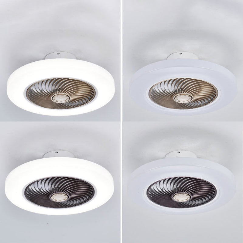 Kreisförmige Acryl -LED -Deckenlüfter minimalistisch halb flush montiertes Licht für Schlafzimmer