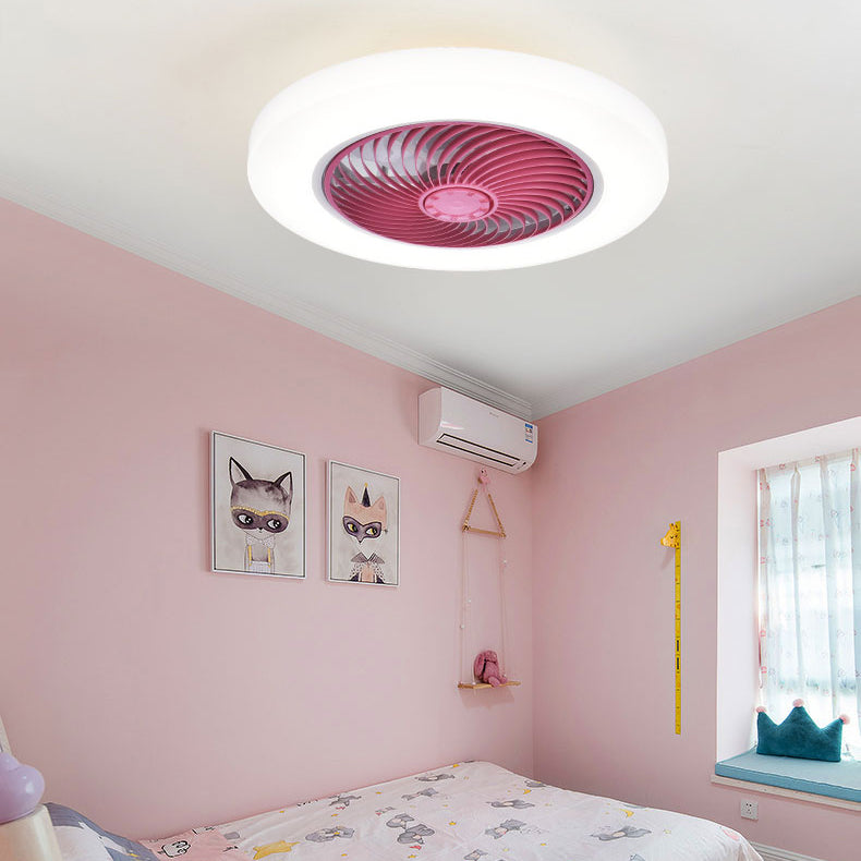 Kreisförmige Acryl -LED -Deckenlüfter minimalistisch halb flush montiertes Licht für Schlafzimmer