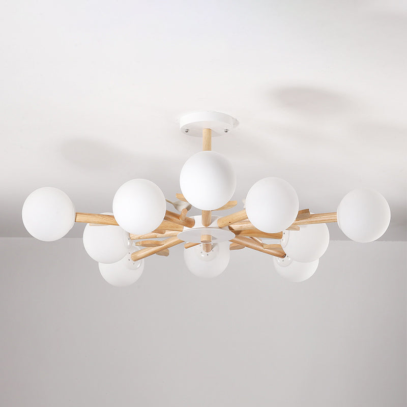 Moderner Stil hölzerne Kronleuchter Decke Hängende Leuchte mit kleinem Vogel