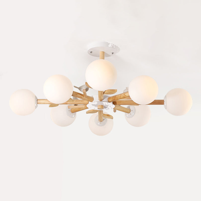 Moderner Stil hölzerne Kronleuchter Decke Hängende Leuchte mit kleinem Vogel