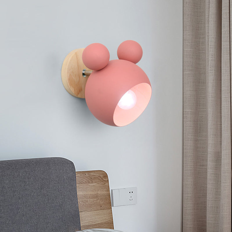 Lámpara de montaje de pared metálica de pared con copa de dibujos animados para dormitorio