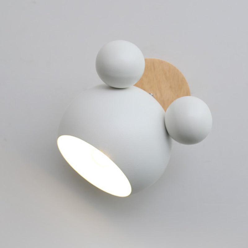 Lámpara de montaje de pared metálica de pared con copa de dibujos animados para dormitorio