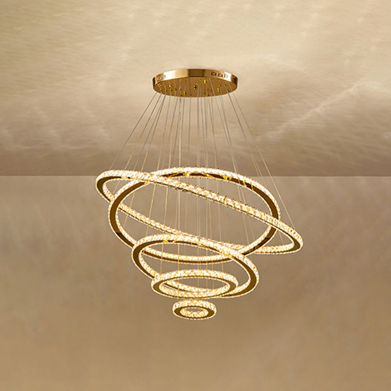 Zeitgenössische mehrschichtige Decke hängende Licht mit Kristallschatten für Esszimmer