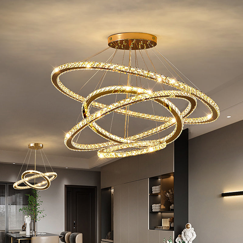 Zeitgenössische mehrschichtige Decke hängende Licht mit Kristallschatten für Esszimmer