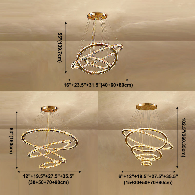 Zeitgenössische mehrschichtige Decke hängende Licht mit Kristallschatten für Esszimmer