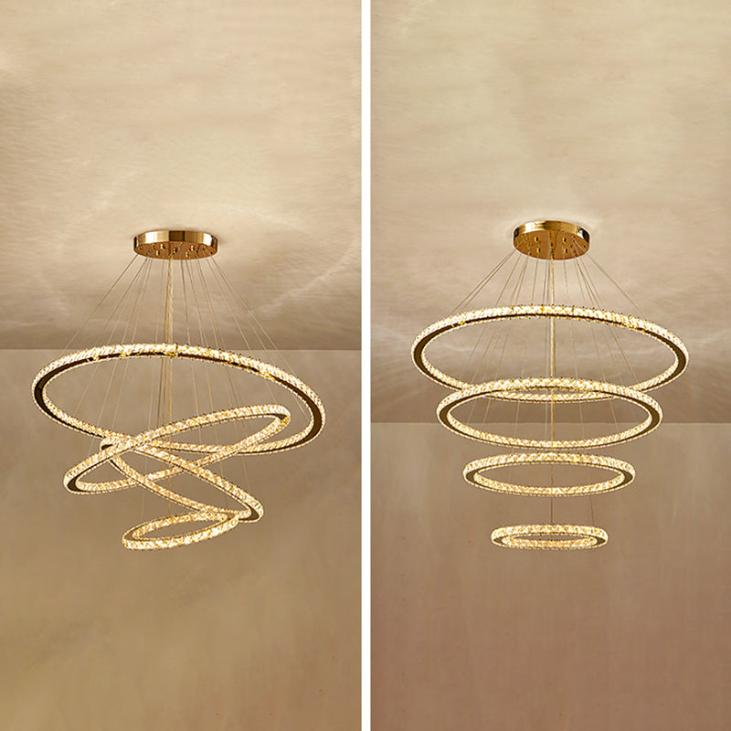 Zeitgenössische mehrschichtige Decke hängende Licht mit Kristallschatten für Esszimmer