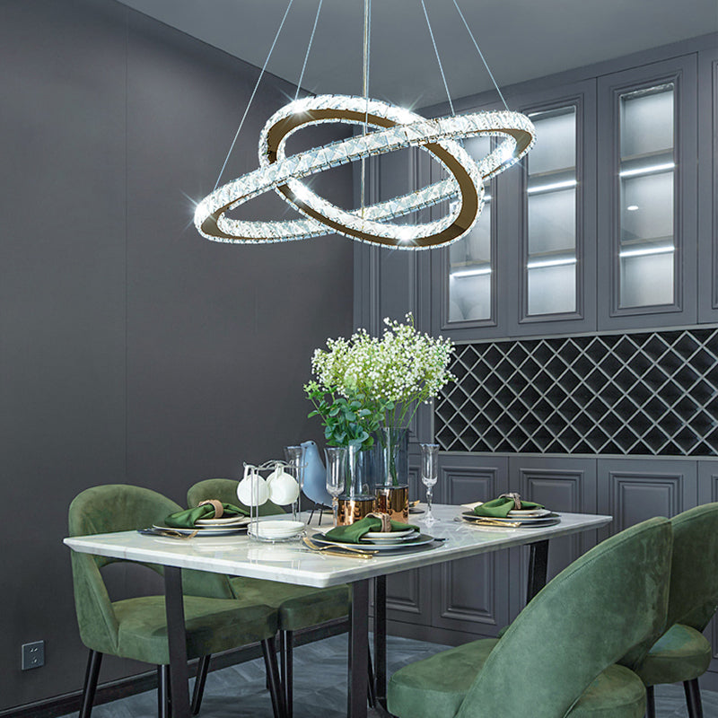 Zeitgenössische mehrschichtige Decke hängende Licht mit Kristallschatten für Esszimmer