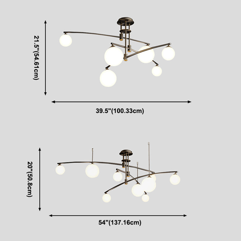 Postmoderne 3 -Tier -Kronleuchter -Leuchten Metall- und Glashängekronleuchter für Cafe