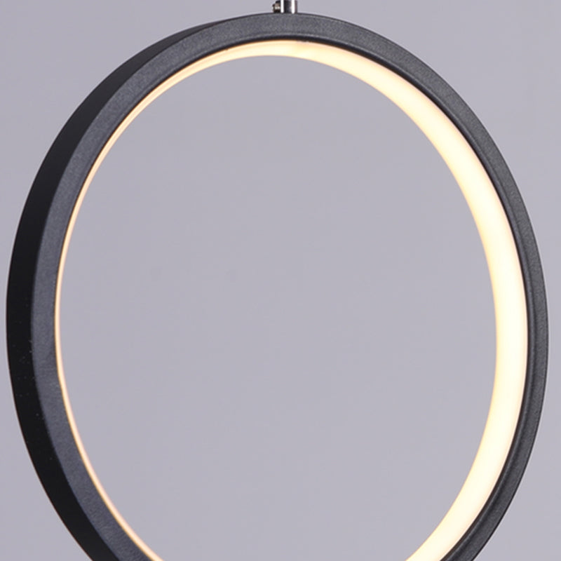 Black Metal Hanging Pendant Lights with Acrylic Shade Modern Island Lamps