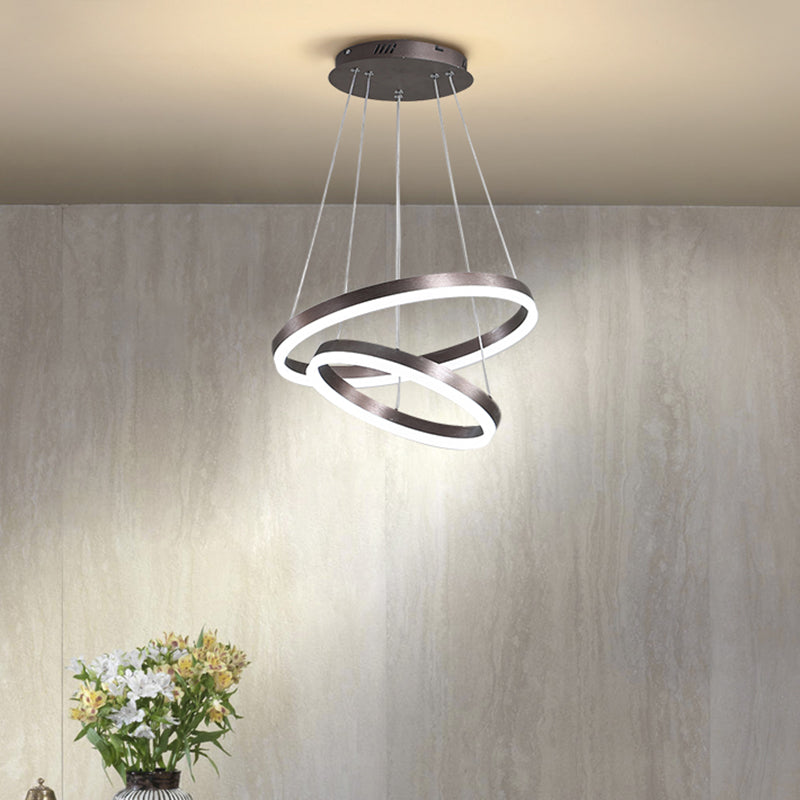 Zeitgenössische mehrschichtige Deckenhänge hängendes leichte geometrische Deckenleuchte für Esszimmer