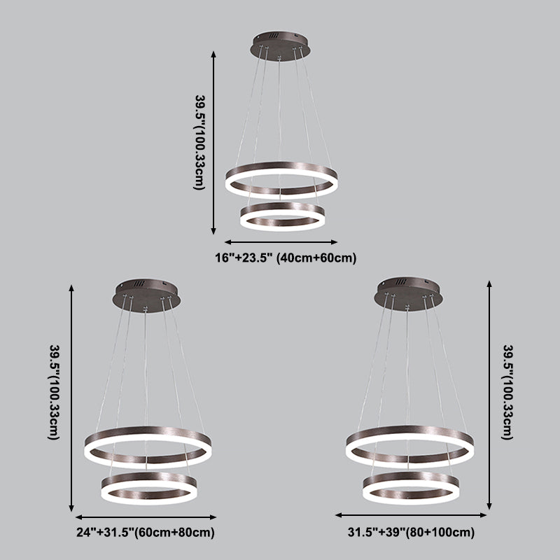 Zeitgenössische mehrschichtige Deckenhänge hängendes leichte geometrische Deckenleuchte für Esszimmer