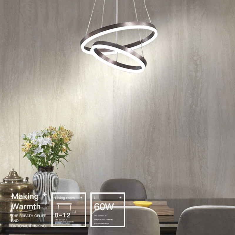 Zeitgenössische mehrschichtige Deckenhänge hängendes leichte geometrische Deckenleuchte für Esszimmer