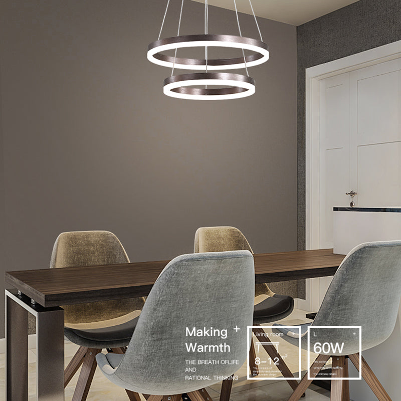 Contemporary Multi-layer Ceiling Hanging Light Geometric Ceiling Light for Dining Room