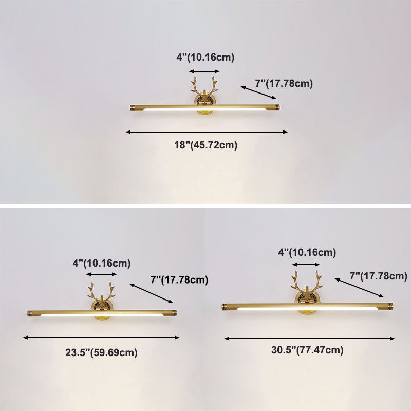 Metal Vanity Light Mid Century Modern Wall Mount Light LED Mirror Front Light