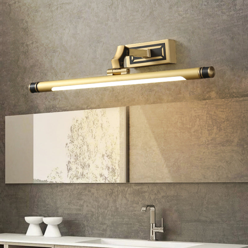 Metal Metallic Bar Vanity Light Contemporary Wall Mount Light in Brass/Black
