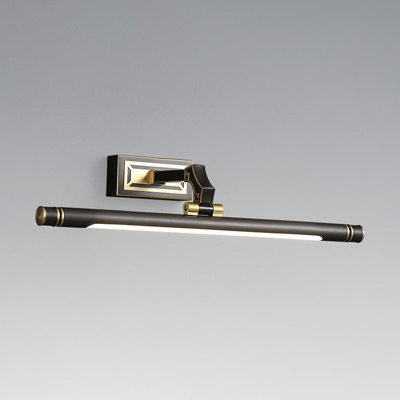 Metal Metallic Bar Vanity Light Contemporary Wall Mount Light in Brass/Black