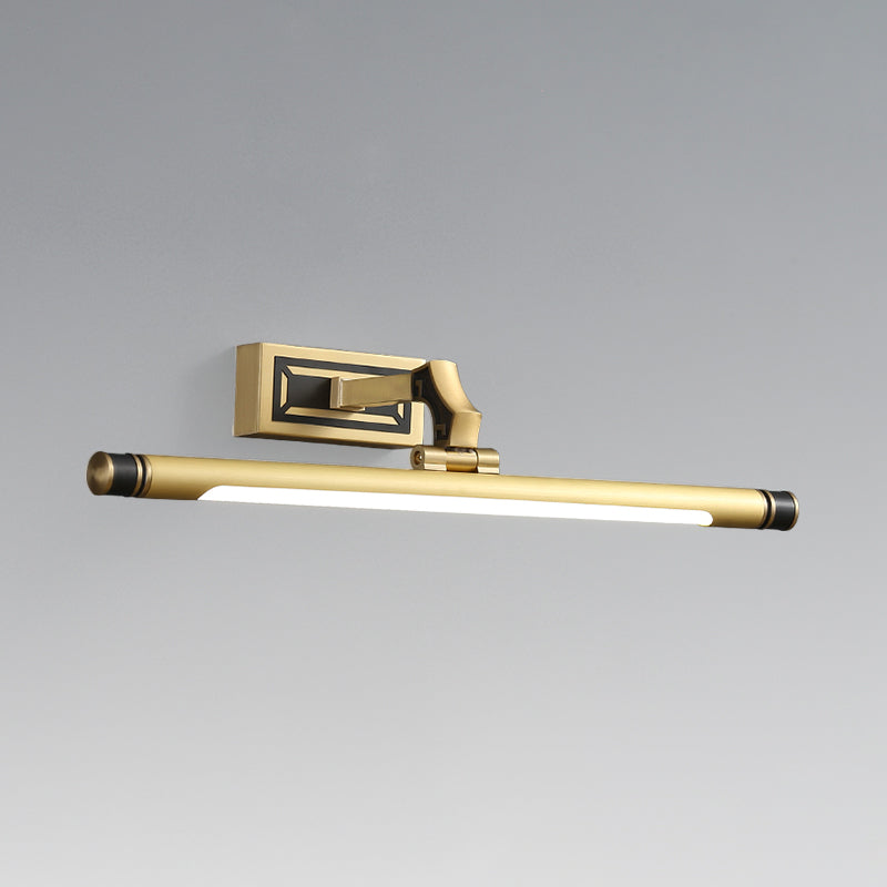 Metal Metallic Bar Vanity Light Contemporary Wall Mount Light in Brass/Black