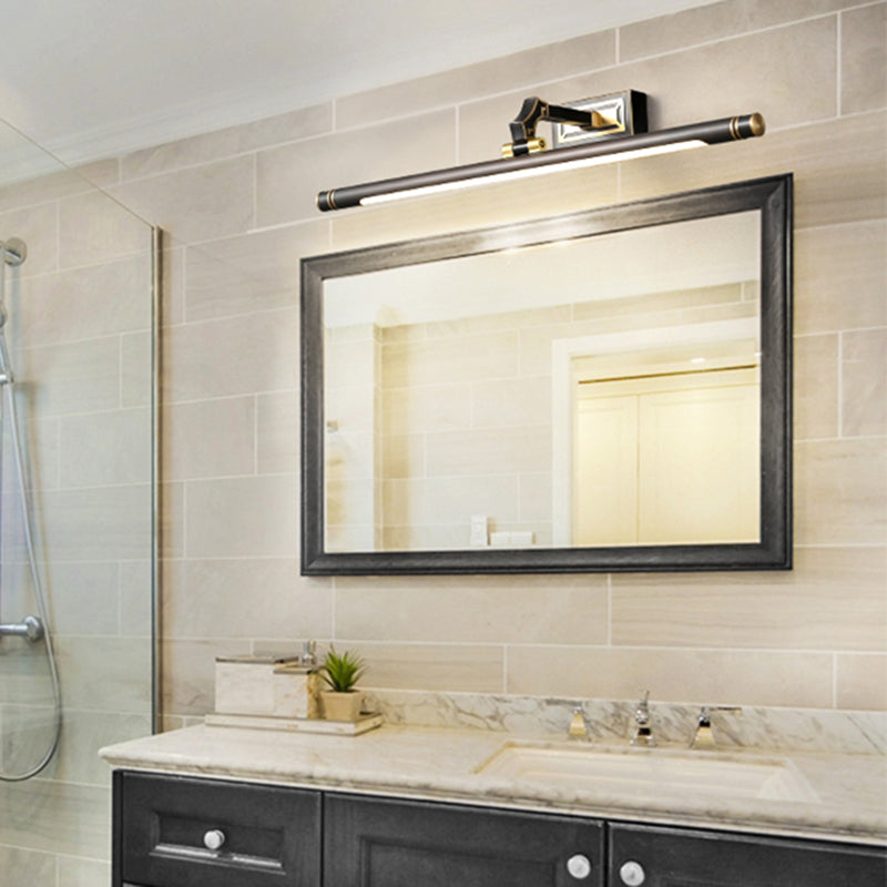 Metal Metallic Bar Vanity Light Contemporary Wall Mount Light in Brass/Black