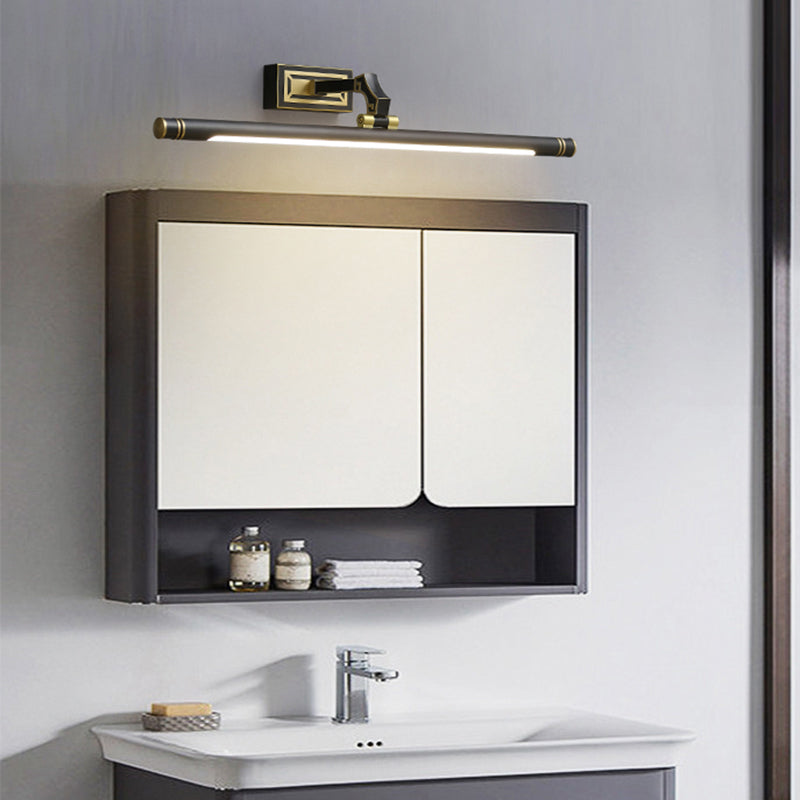 Metal Metallic Bar Vanity Light Contemporary Wall Mount Light in Brass/Black