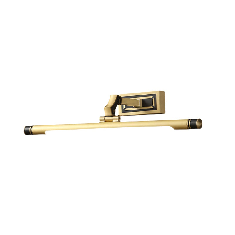 Metal Metallic Bar Vanity Light Contemporary Wall Mount Light in Brass/Black