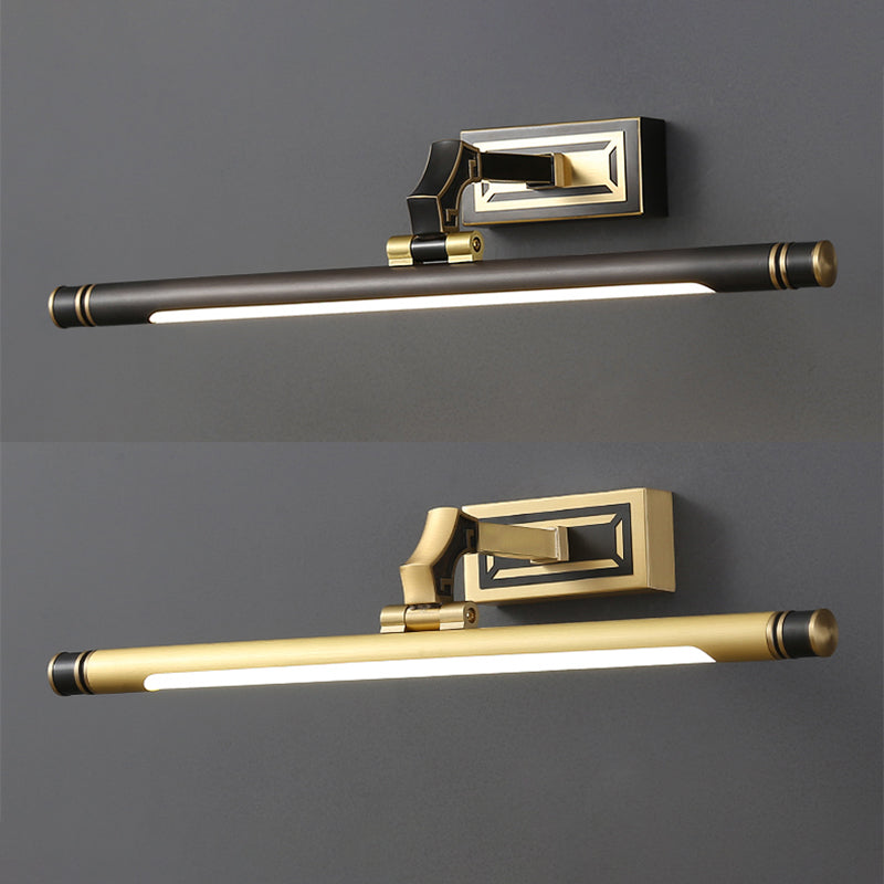 Metal Metallic Bar Vanity Light Contemporary Wall Mount Light in Brass/Black