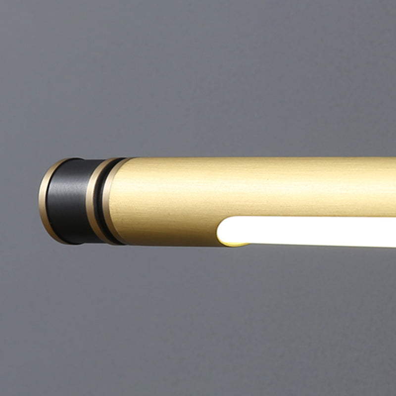 Metal Metallic Bar Vanity Light Contemporary Wall Mount Light in Brass/Black