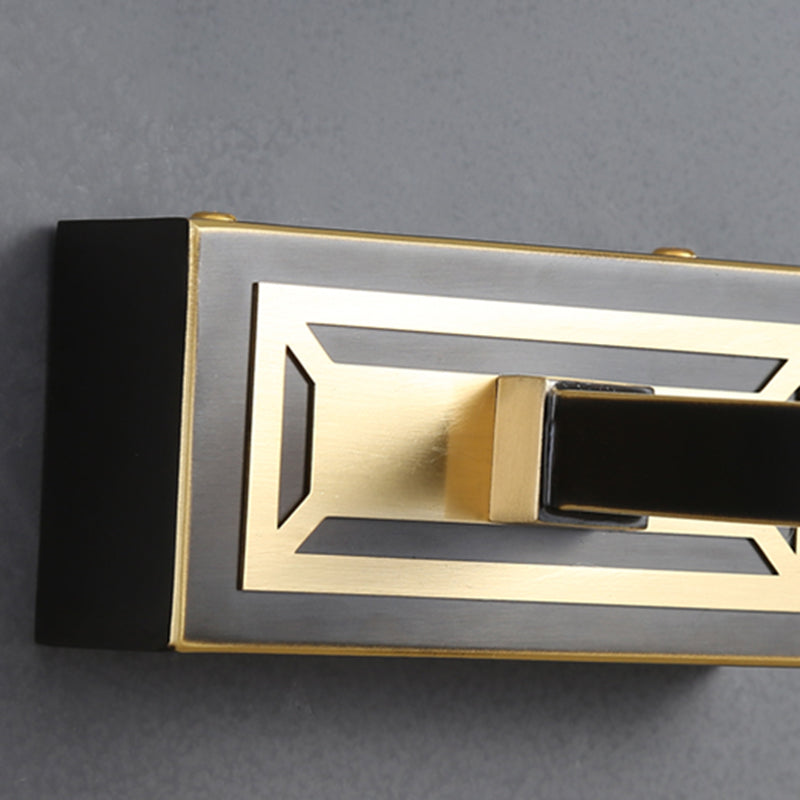 Metal Metallic Bar Vanity Light Contemporary Wall Mount Light in Brass/Black