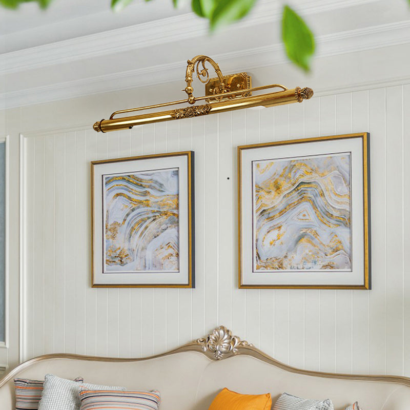 30"/22" Long Vanity Light with Antler Mid Century Modern Wall Mount Light in Gold