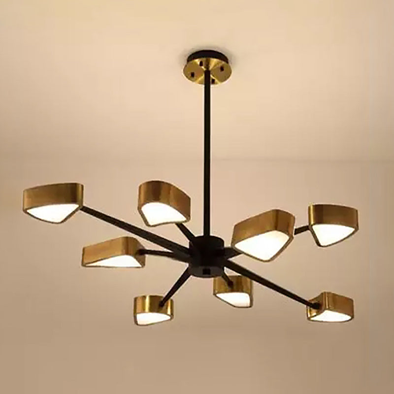 Postmodern Metal Wire Dessin Chandelier Lighttures Restaurage Black-Gold Hanging Chandelier