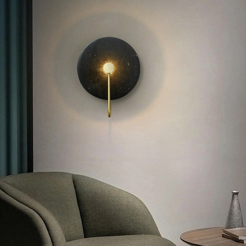 Lampada con applique rotonda lampada moderna a parete a 1 luci con tonalità in pietra
