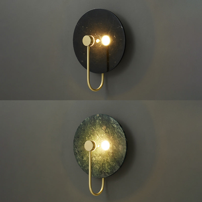 Lampada con applique rotonda lampada moderna a parete a 1 luci con tonalità in pietra