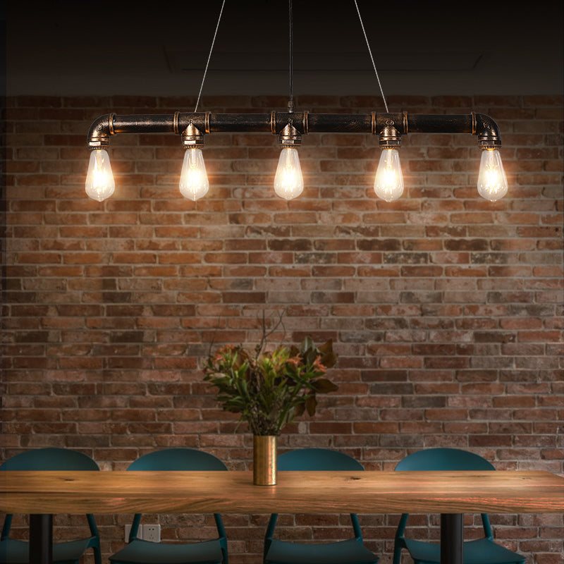 Lampadario il lampadario lineare in stile lampadario lineare di arrugginitura in metallo