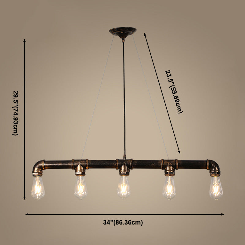 Lampadario il lampadario lineare in stile lampadario lineare di arrugginitura in metallo