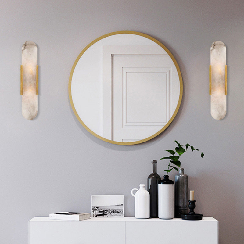 Luz de pared de luz LED contemporánea con sombra de mármol para dormitorio