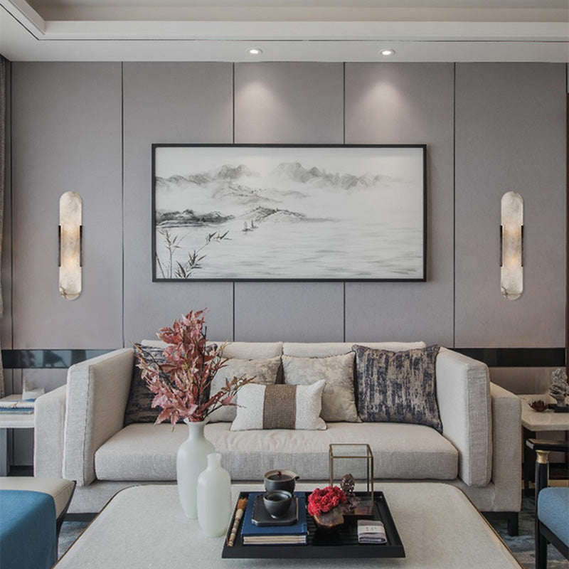 Luz de pared de luz LED contemporánea con sombra de mármol para dormitorio