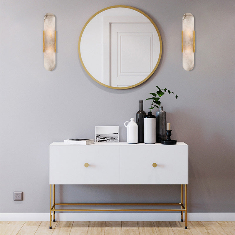 Luz de pared de luz LED contemporánea con sombra de mármol para dormitorio