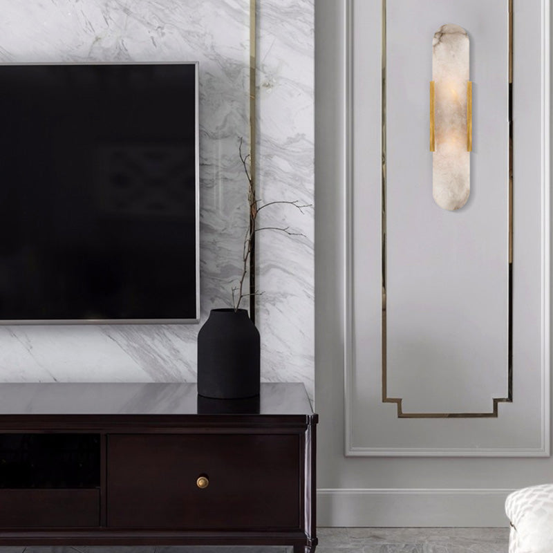 Luz de pared de luz LED contemporánea con sombra de mármol para dormitorio