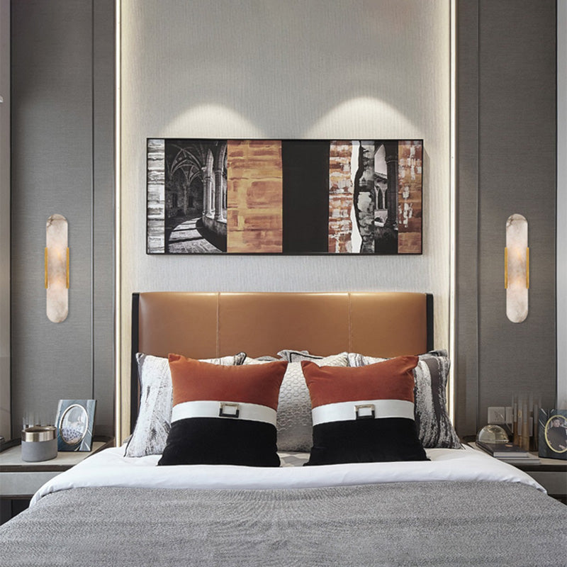 Luz de pared de luz LED contemporánea con sombra de mármol para dormitorio