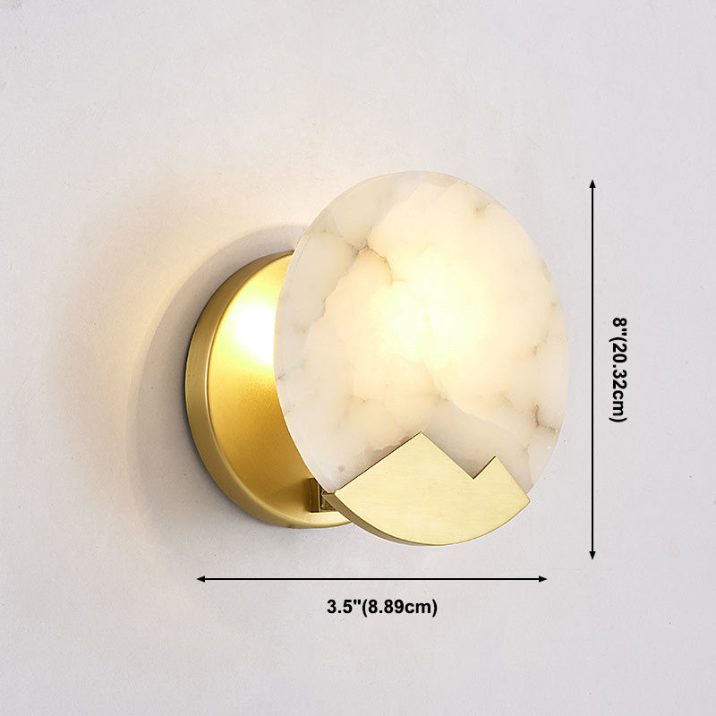 Lampada a parete moderna a parete moderna a filo a filo con tonalità di pietra bianca