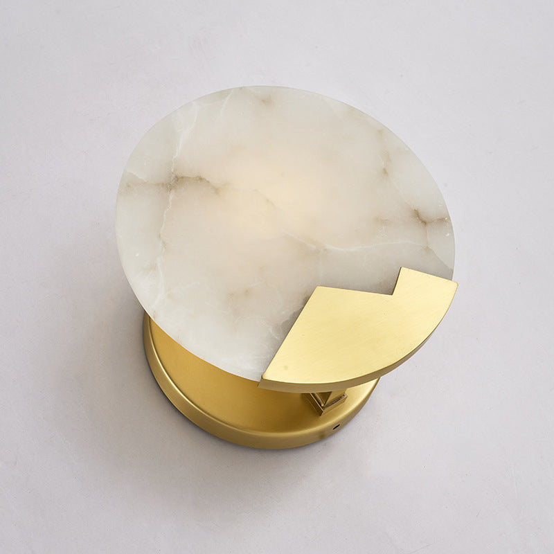 Lampada a parete moderna a parete moderna a filo a filo con tonalità di pietra bianca