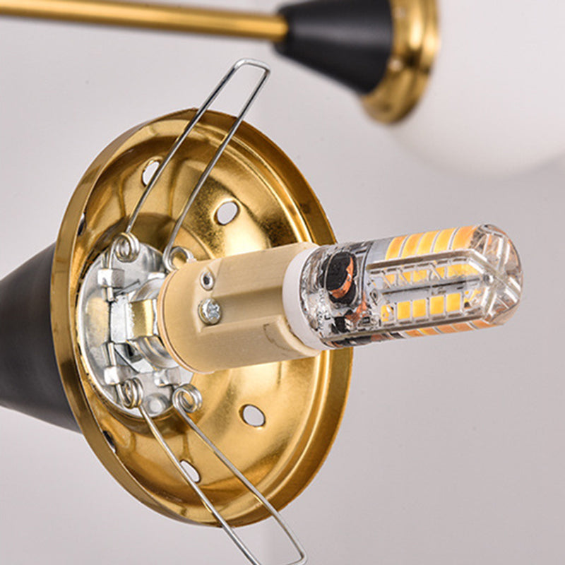 Postmodern Glass and Metal Chandeliers 12 Heads Ceiling Pendant Light for Living Room