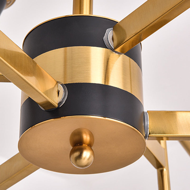 Postmodern Glass and Metal Chandeliers 12 Heads Ceiling Pendant Light for Living Room