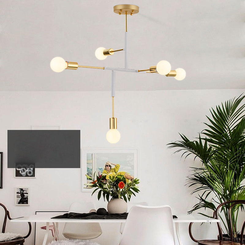 Postmoderne Postmodern Fer and Glass Chandelier Lighttures Restaurage Poulier de suspension