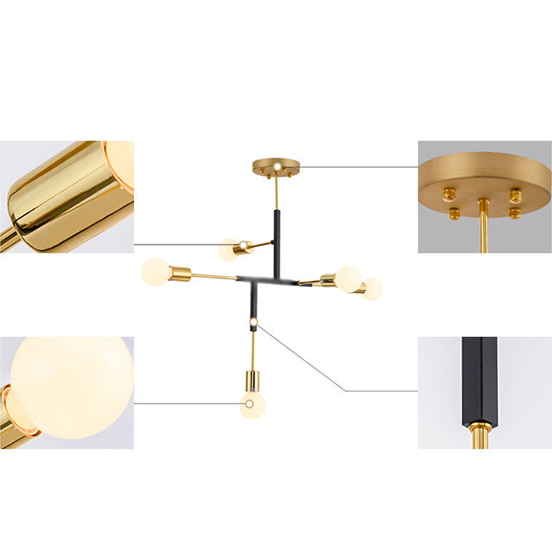 Postmoderne Postmodern Fer and Glass Chandelier Lighttures Restaurage Poulier de suspension