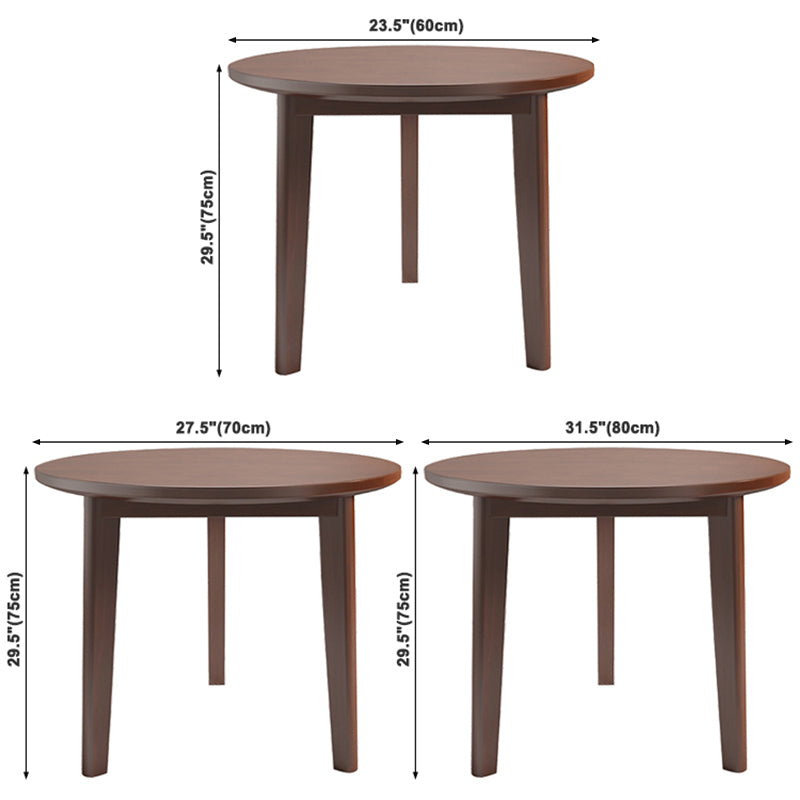 Table à manger en bois massif contemporain table de forme ronde avec base de 3 jambes