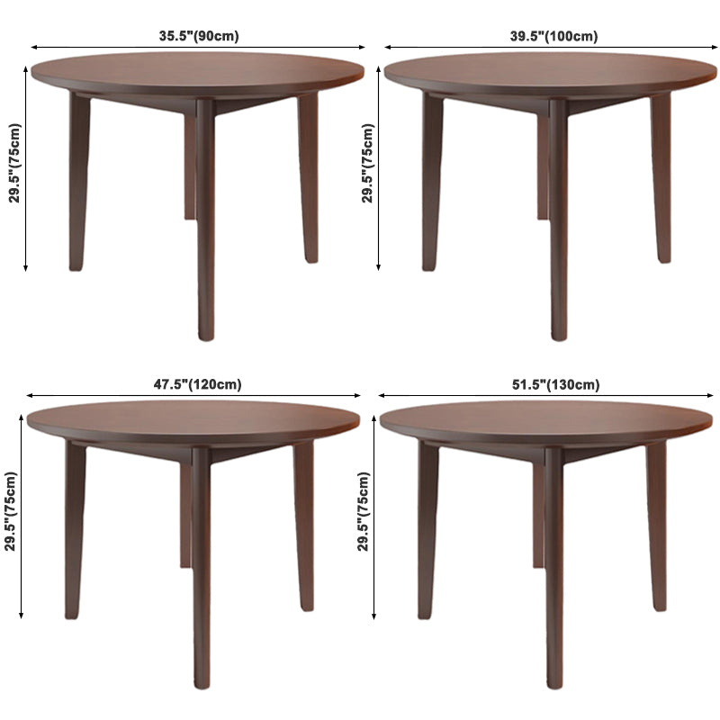 Table à manger en bois massif contemporain table de forme ronde avec base de 3 jambes